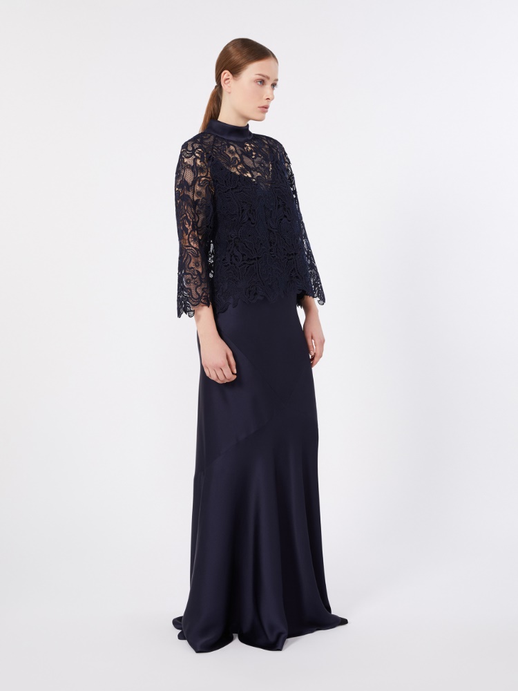 Long envers satin skirt - MIDNIGHTBLUE