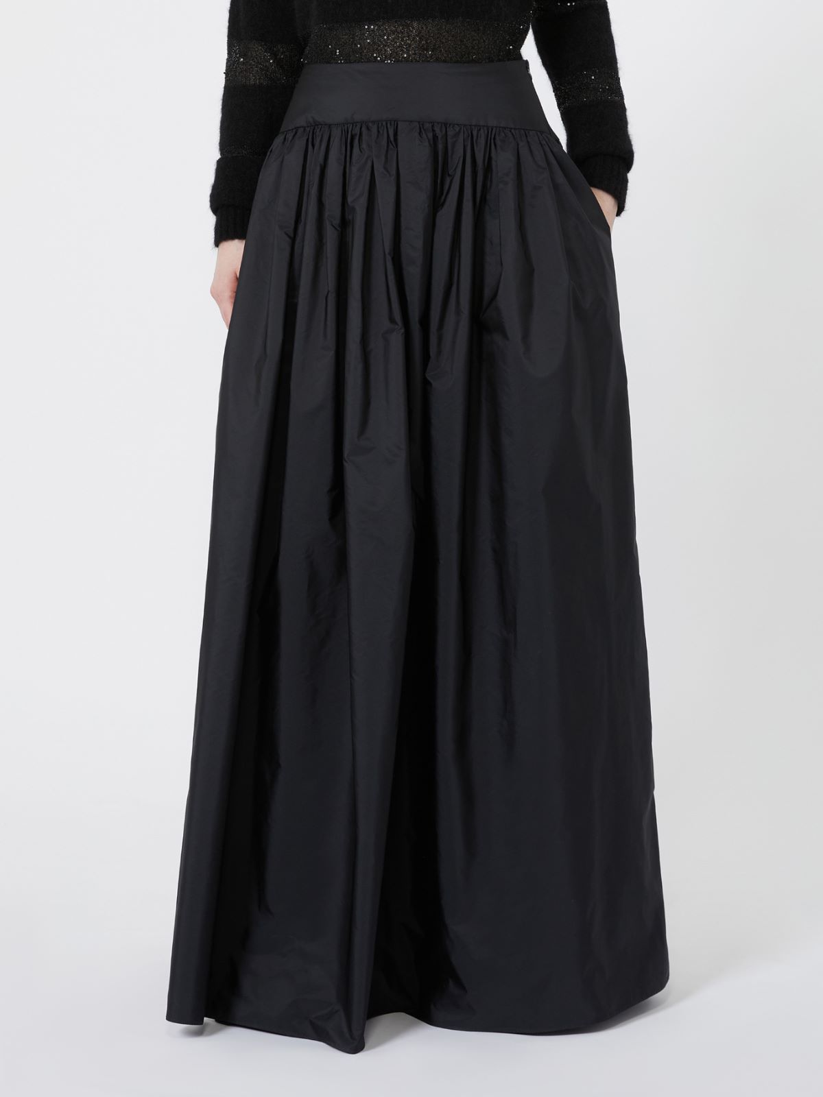 Long silk-blend taffeta skirt - BLACK - Max Mara - 2