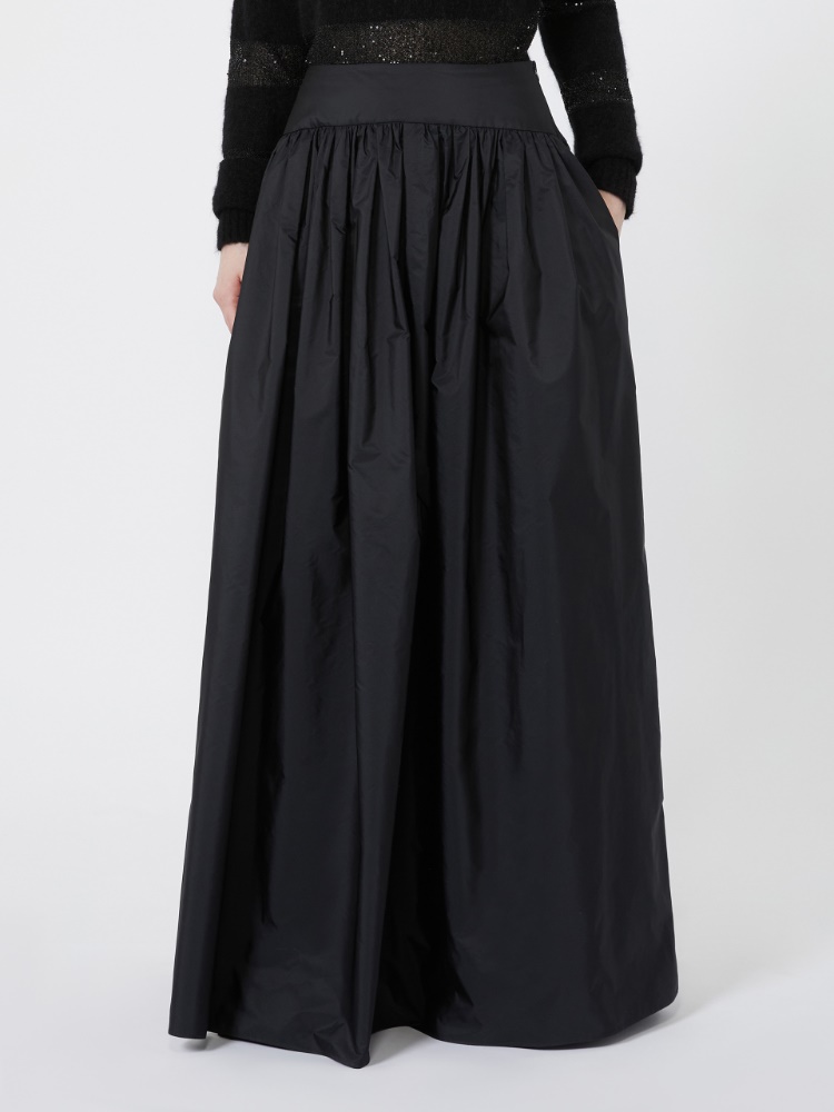 Long silk-blend taffeta skirt - BLACK - Max Mara - 2