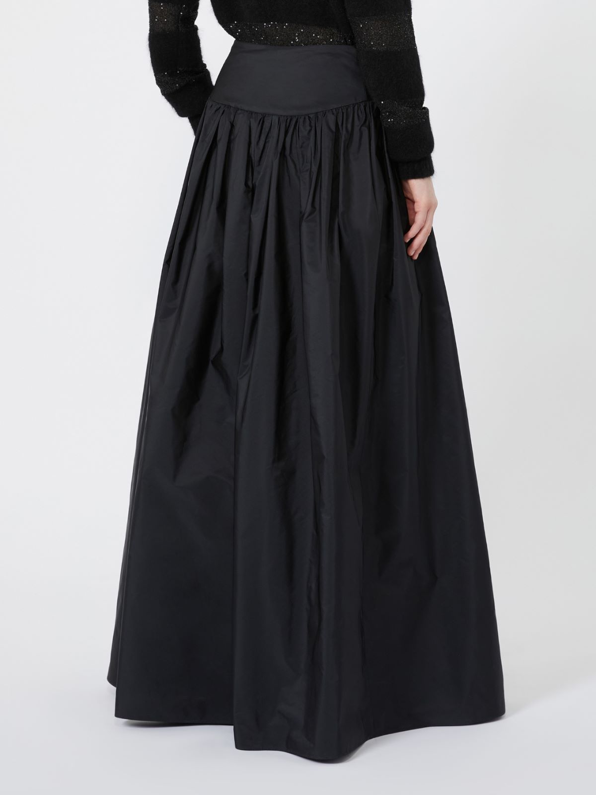 Long silk-blend taffeta skirt - BLACK - Max Mara - 3