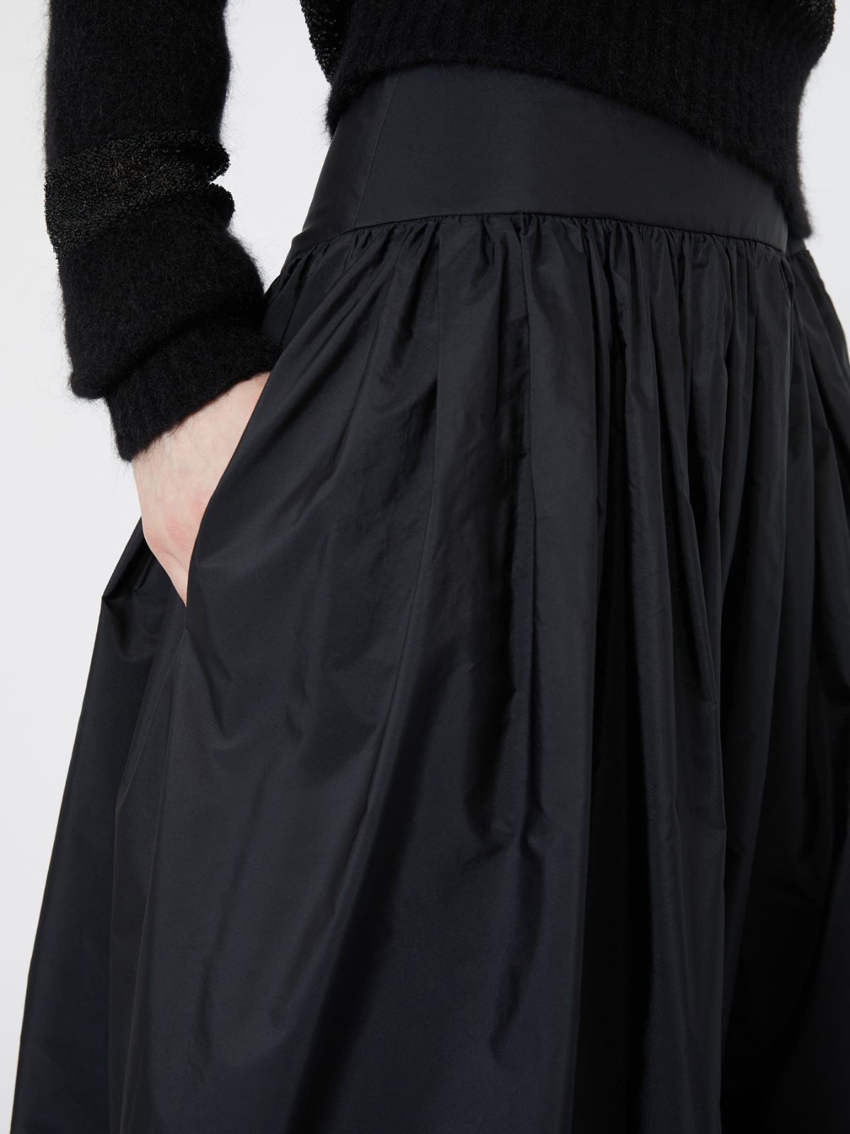 Long silk-blend taffeta skirt - BLACK - Max Mara - 4