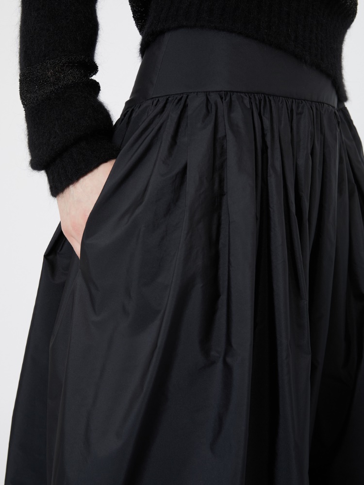 Long silk-blend taffeta skirt - BLACK - Max Mara - 4