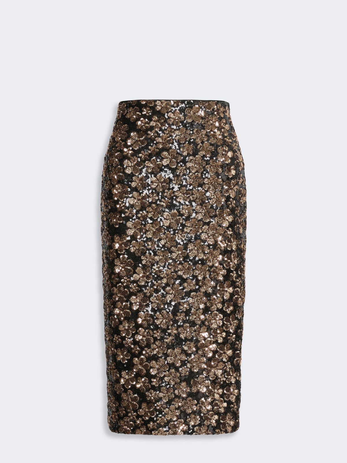 Sequinned and embroidered tulle pencil skirt - BRONZE - Max Mara - 5