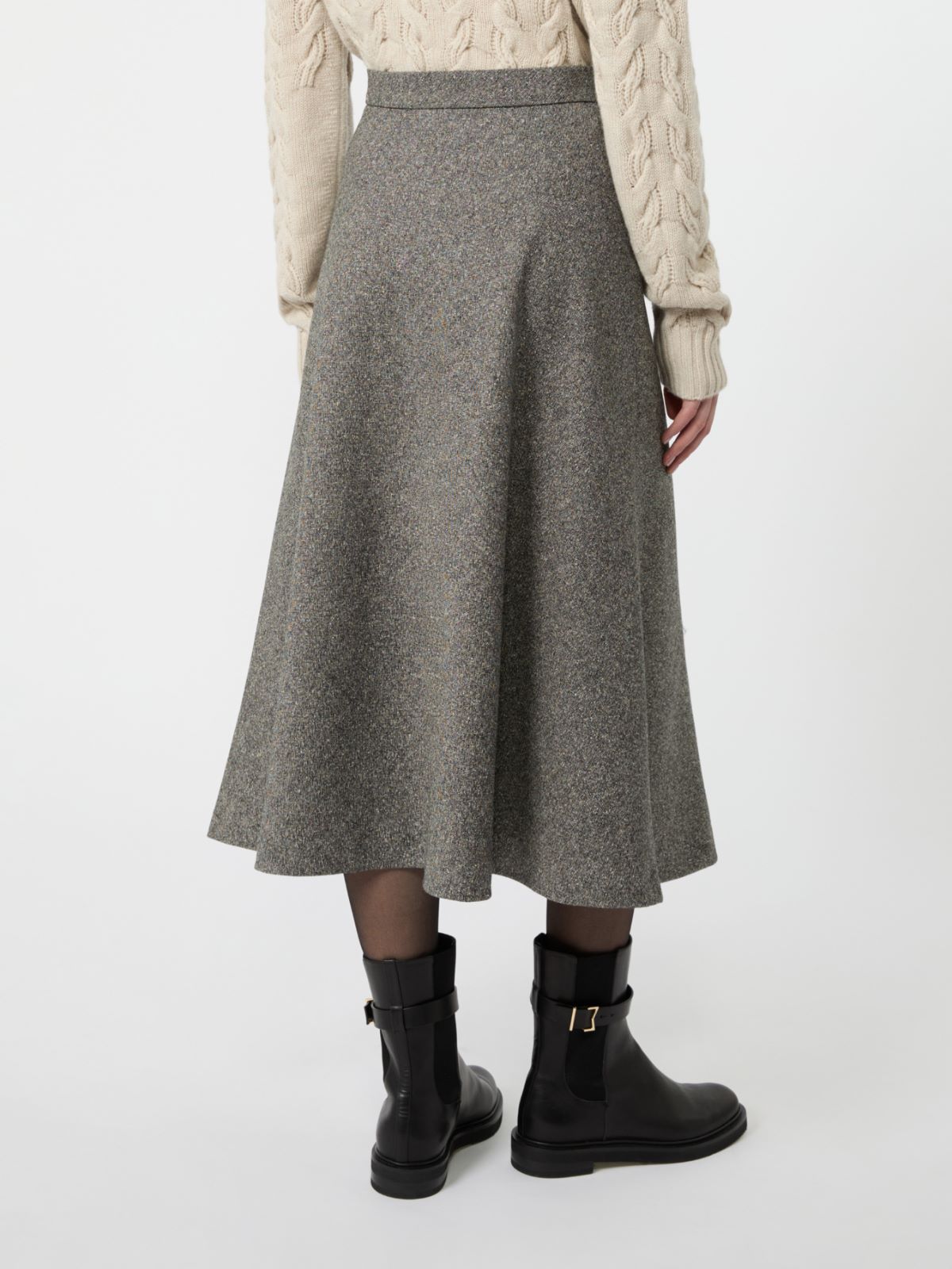 Wool-blend skirt - WHITE BLACK - Max Mara - 3