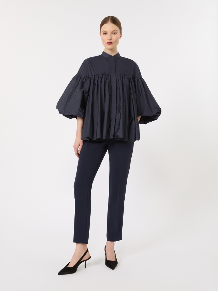 Flared taffeta shirt - ULTRAMARINE