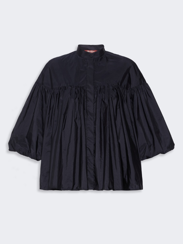 Flared taffeta shirt - ULTRAMARINE
