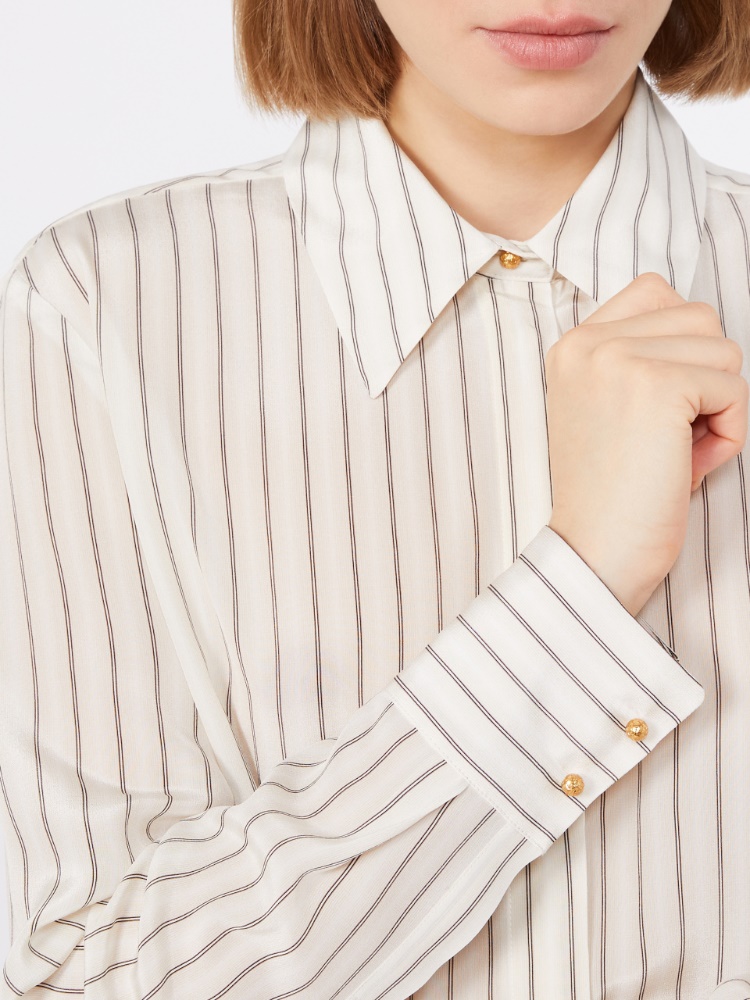 Printed silk shirt - NATURAL - 4