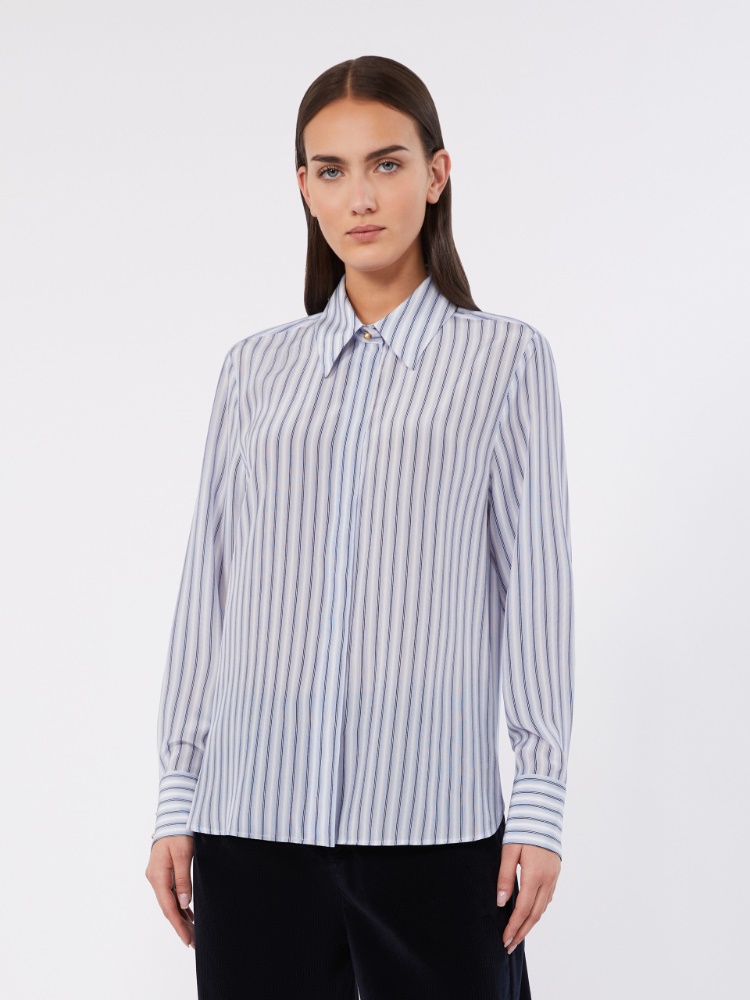 Printed silk shirt - LIGHT BLUE - 2