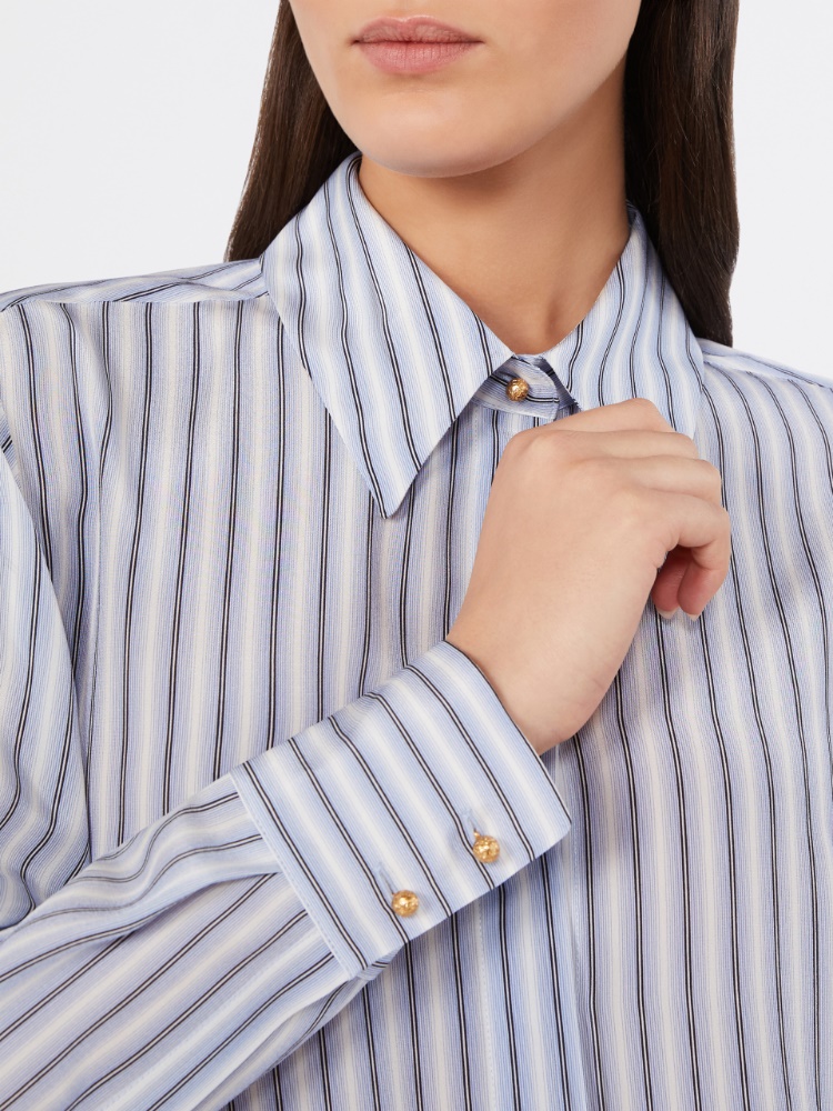 Printed silk shirt - LIGHT BLUE - 4