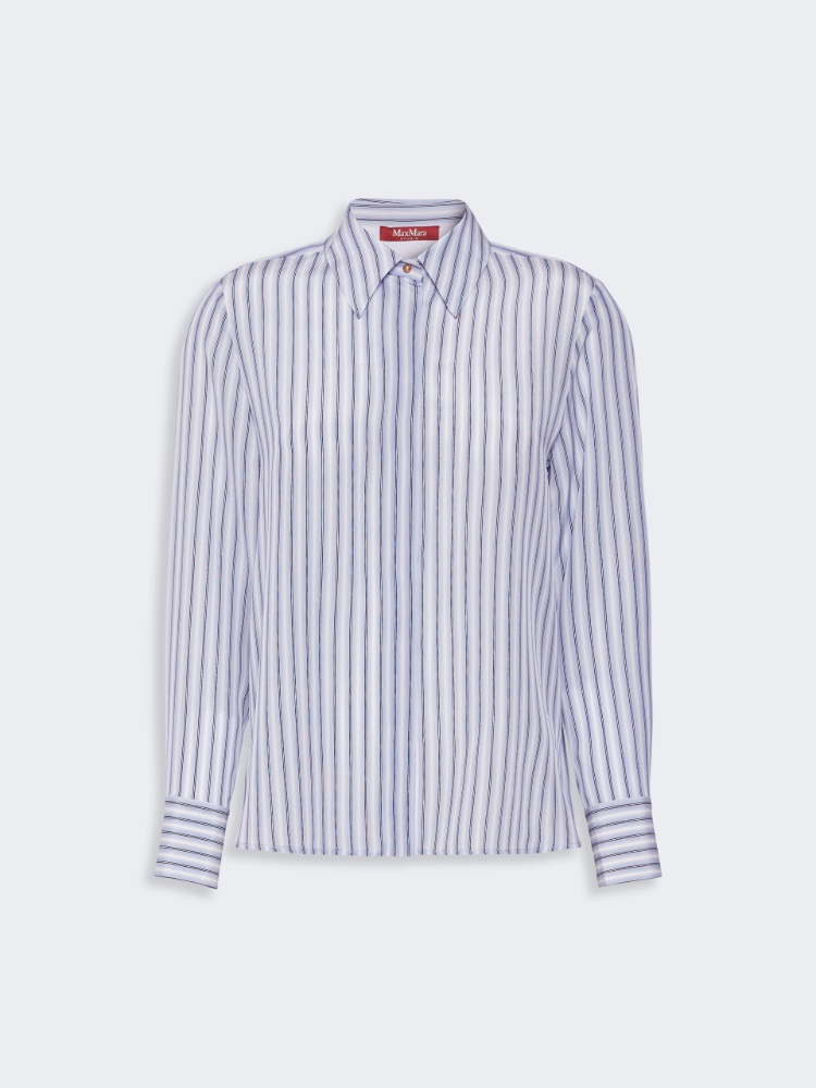 Printed silk shirt - LIGHT BLUE - 5