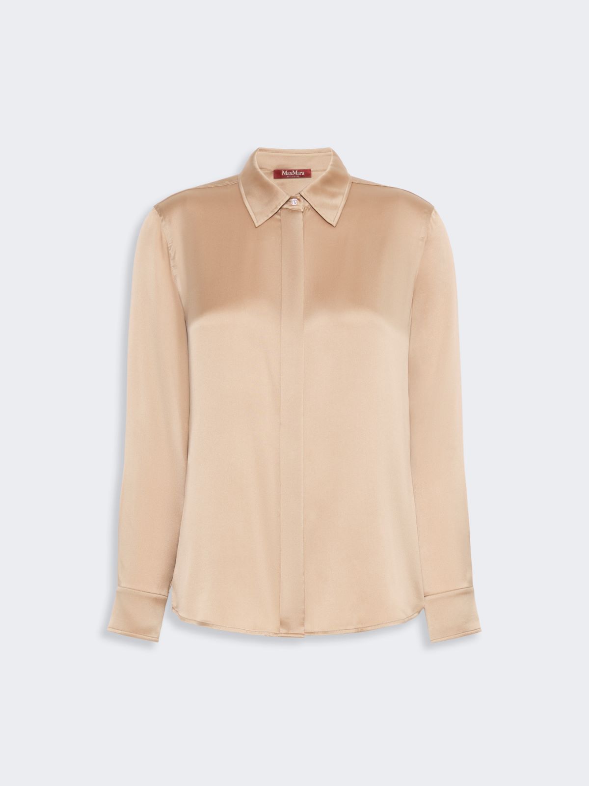 Mannish silk satin shirt - CAMEL - Max Mara - 5