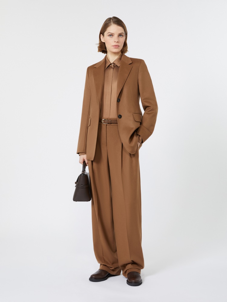 Mannish silk satin shirt - TOBACCO - Max Mara