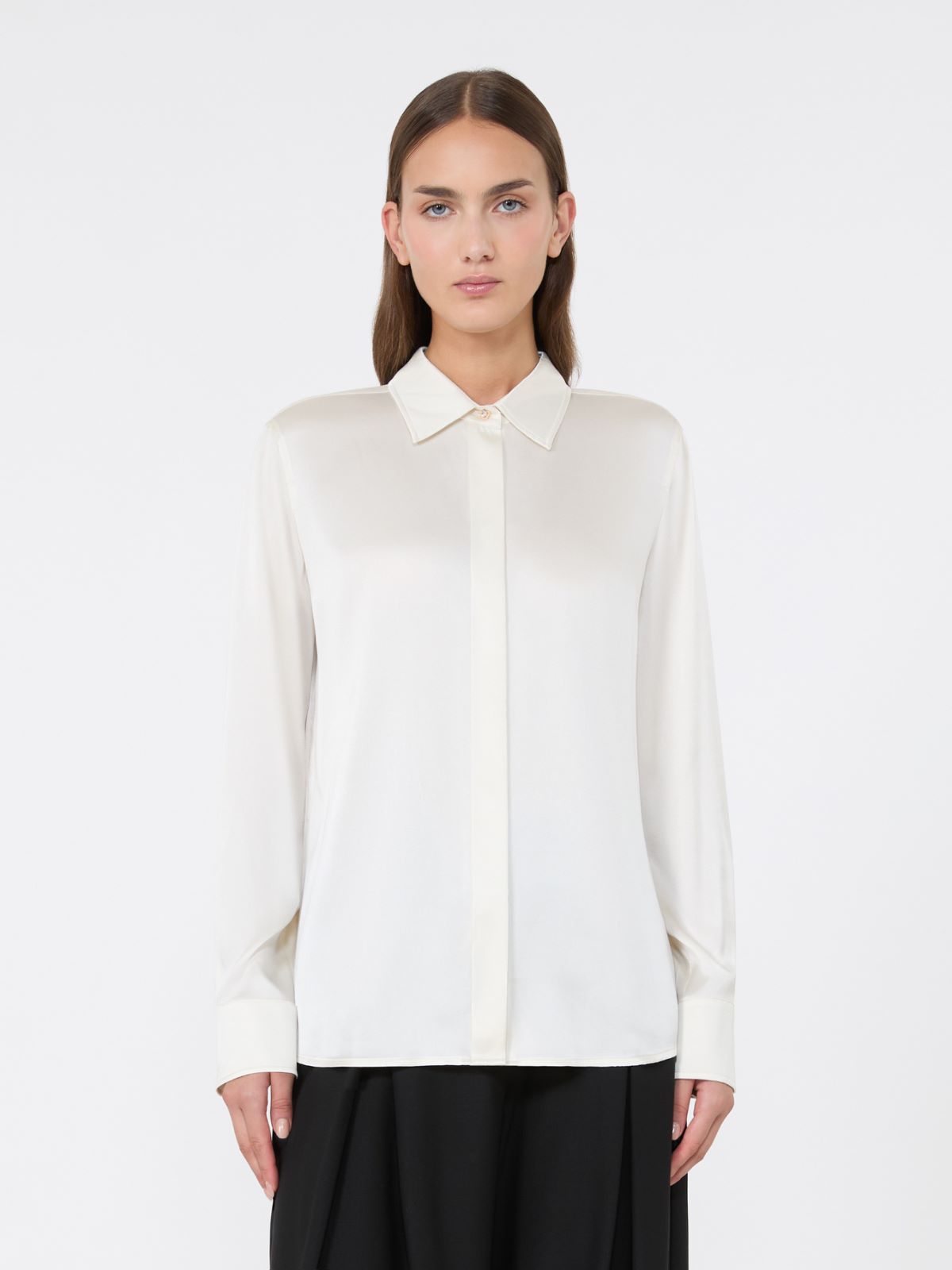 Mannish silk satin shirt - SILK - Max Mara - 2