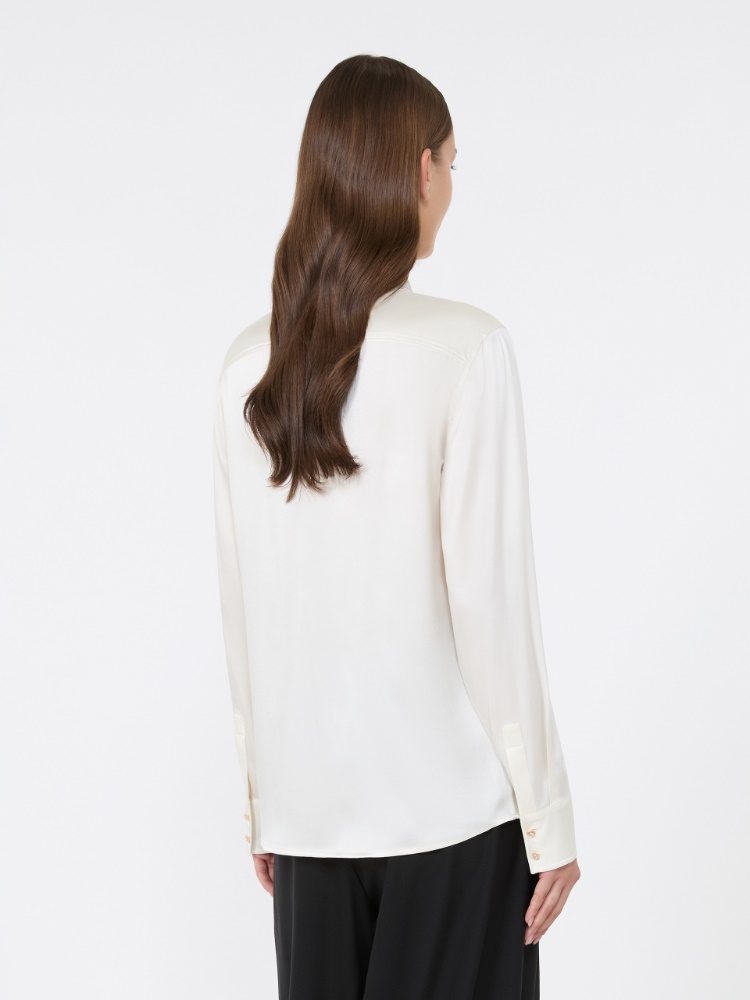 Mannish silk satin shirt - SILK - Max Mara - 3
