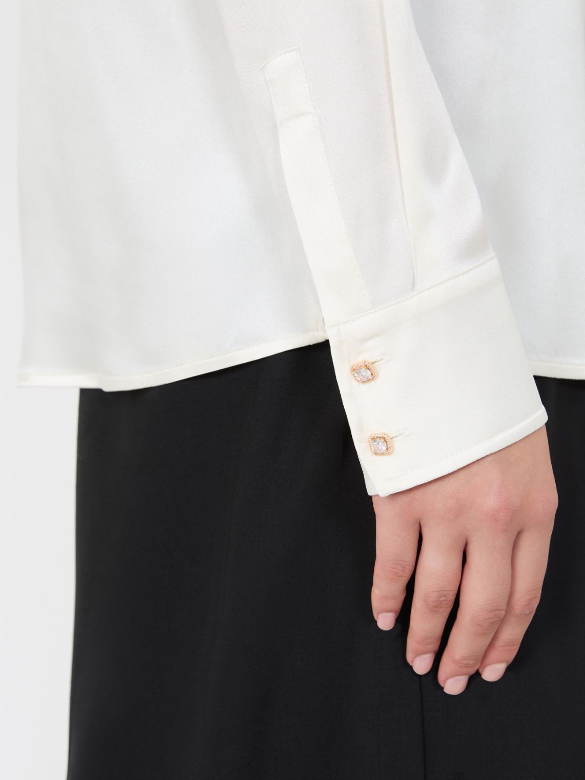 Mannish silk satin shirt - SILK - Max Mara - 5