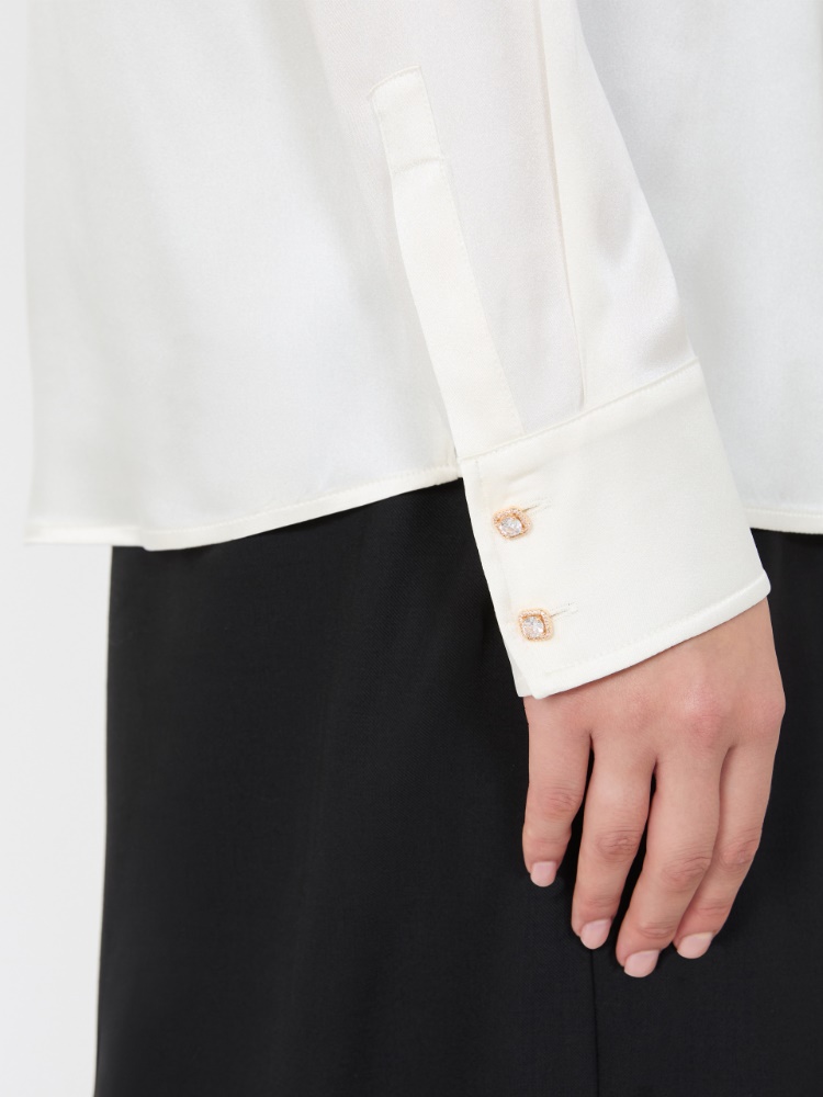 Mannish silk satin shirt - SILK - Max Mara - 5