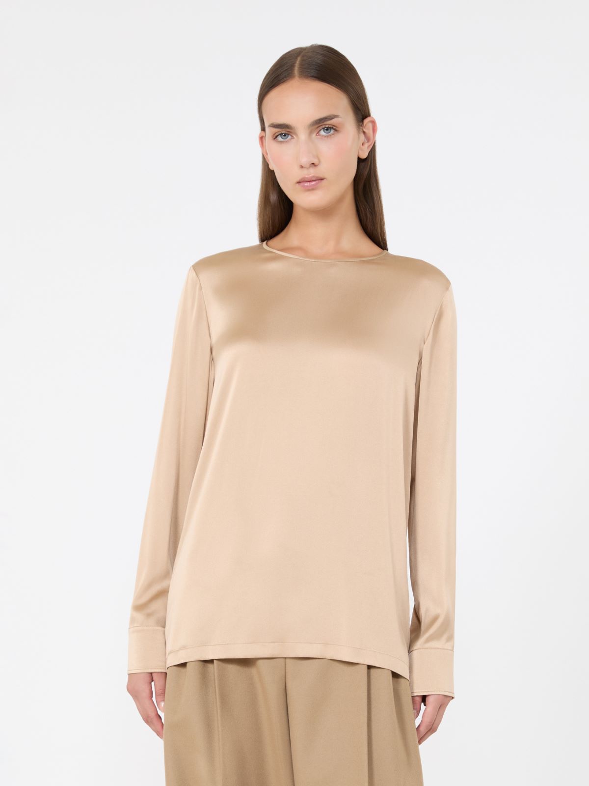 Blusa de raso de seda - CAMEL - Max Mara - 2