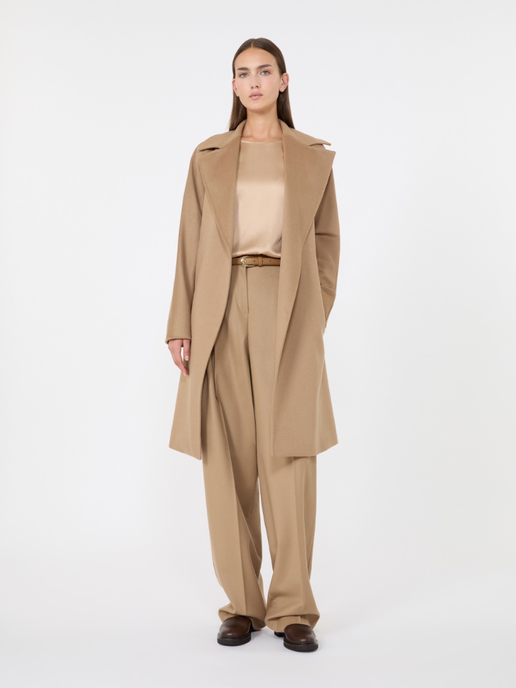 Blusa de raso de seda - CAMEL