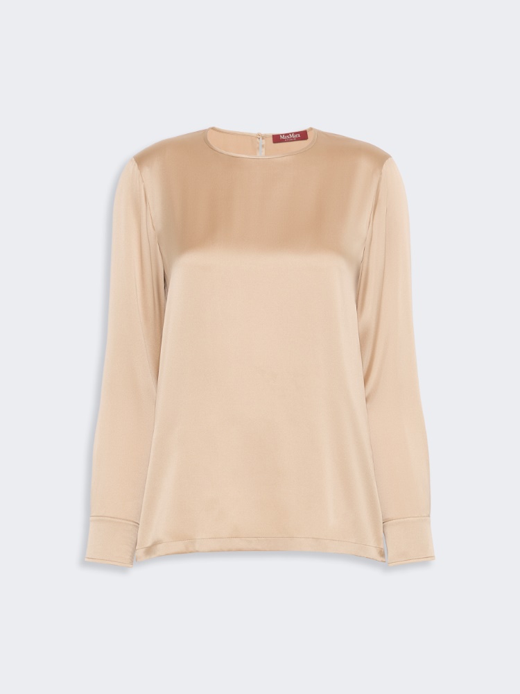 Blusa de raso de seda - CAMEL