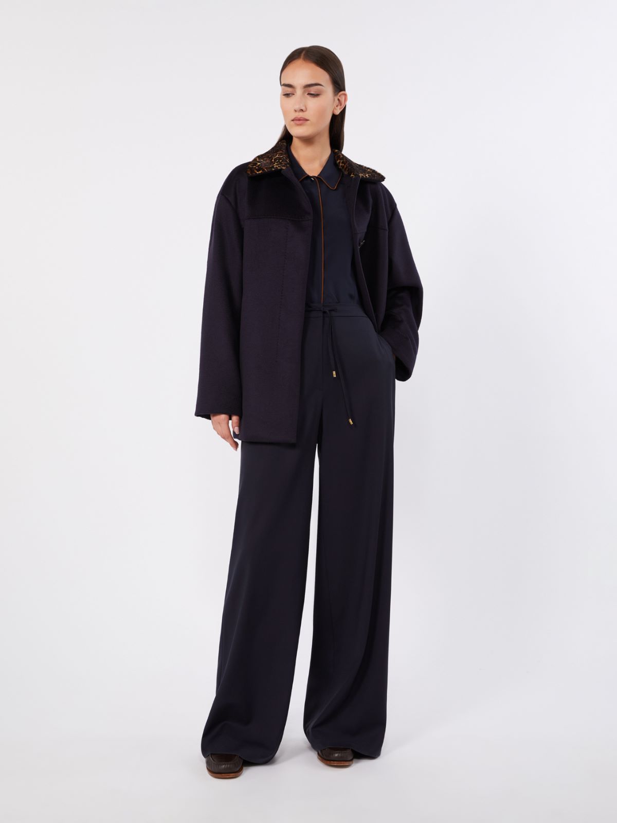 Silk crepe de chine shirt + NAVY - Max Mara