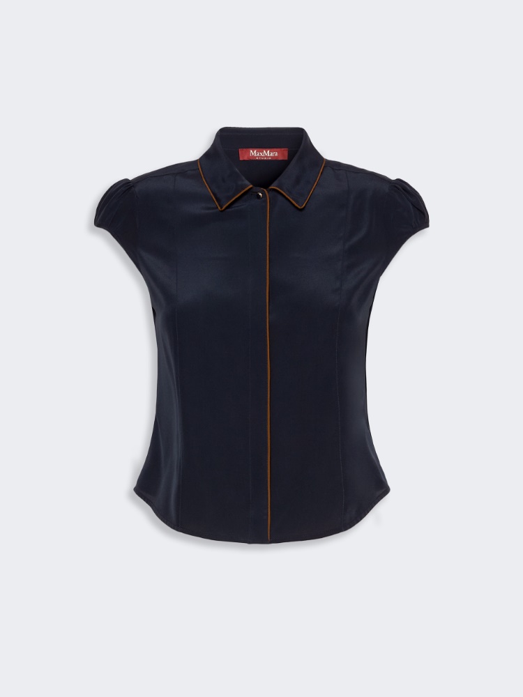 Silk crepe de chine shirt - NAVY
