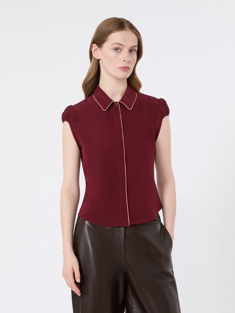 Silk crepe de chine shirt - RUBY - 2