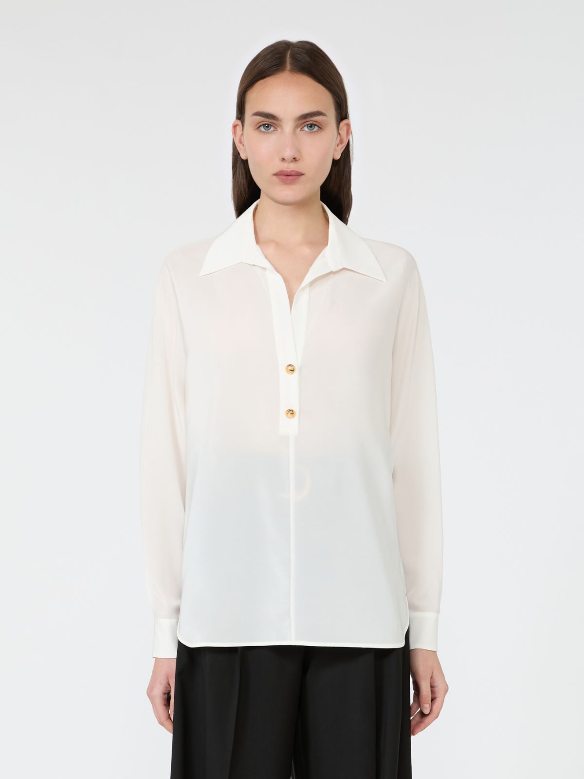 Crepe de chine polo shirt - SILK - Max Mara - 2