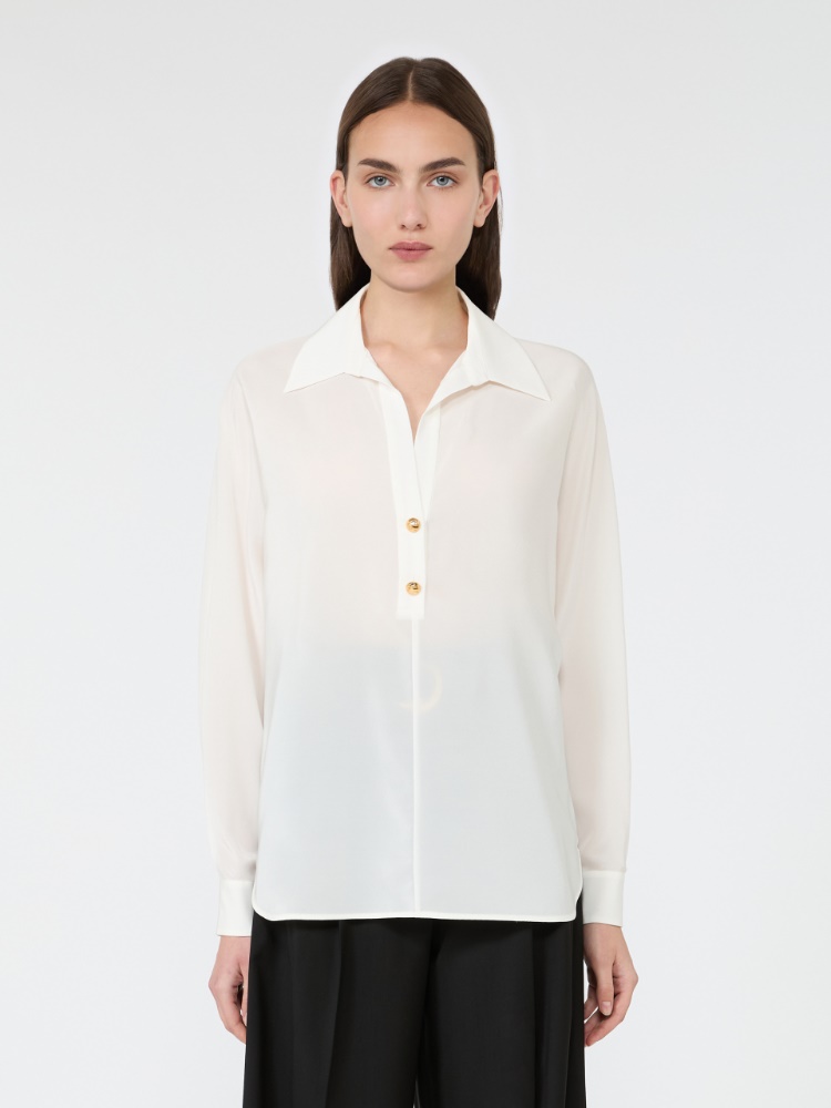 Crepe de chine polo shirt - SILK - Max Mara - 2