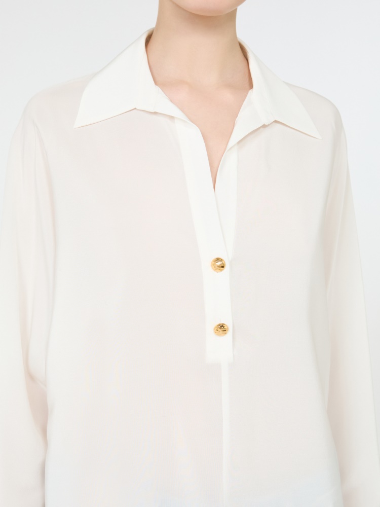 Crepe de chine polo shirt - SILK - Max Mara - 4