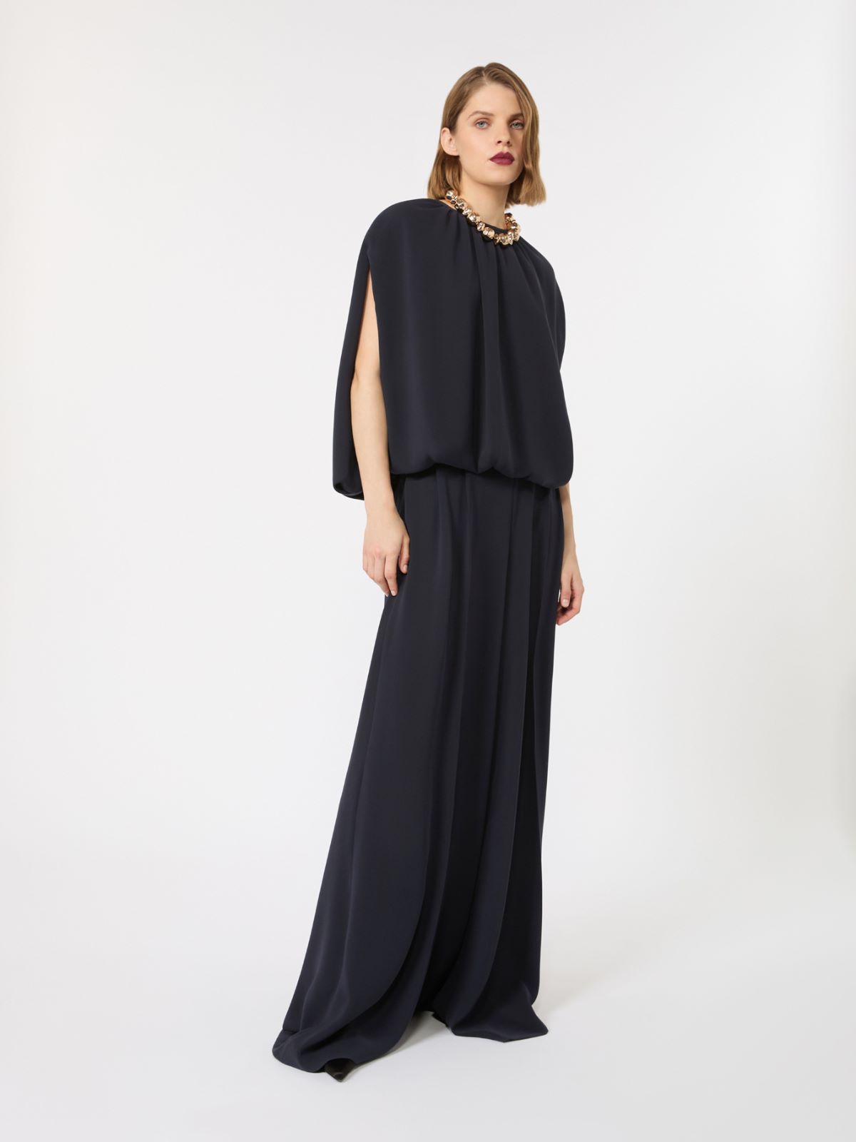 High-waisted cady trousers + MIDNIGHTBLUE - Max Mara