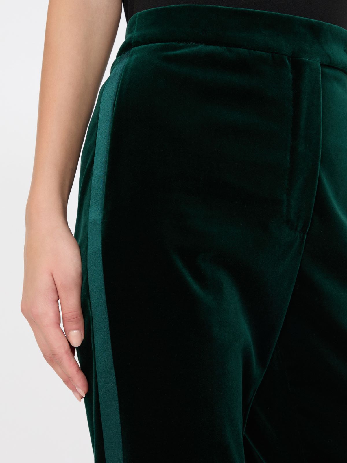 Velvet Tuxedo trousers - EMERALD - Max Mara - 4