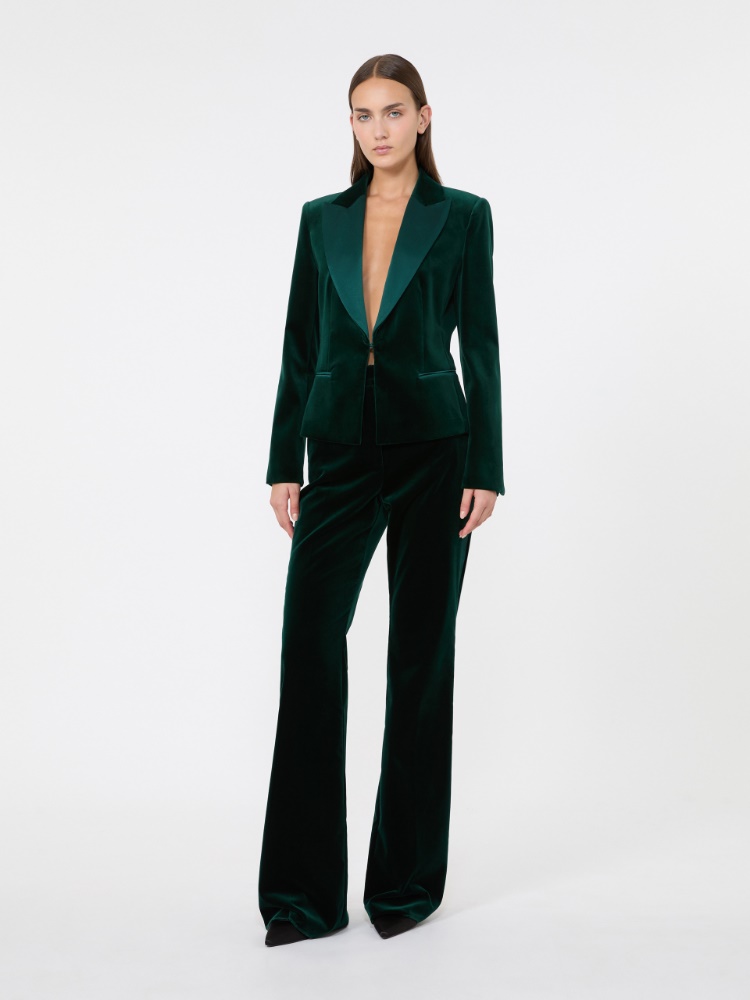 Velvet Tuxedo trousers - EMERALD - Max Mara