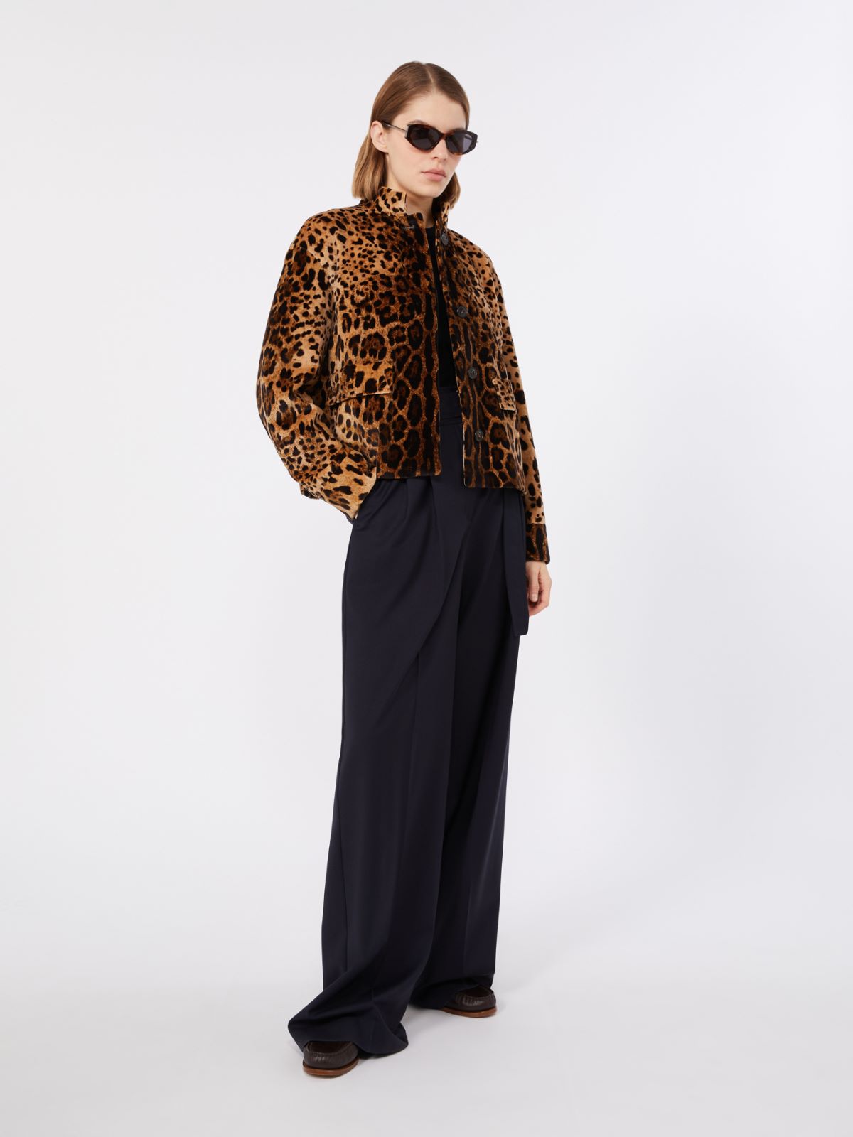 High-waisted woollen cloth trousers + NAVY - Max Mara