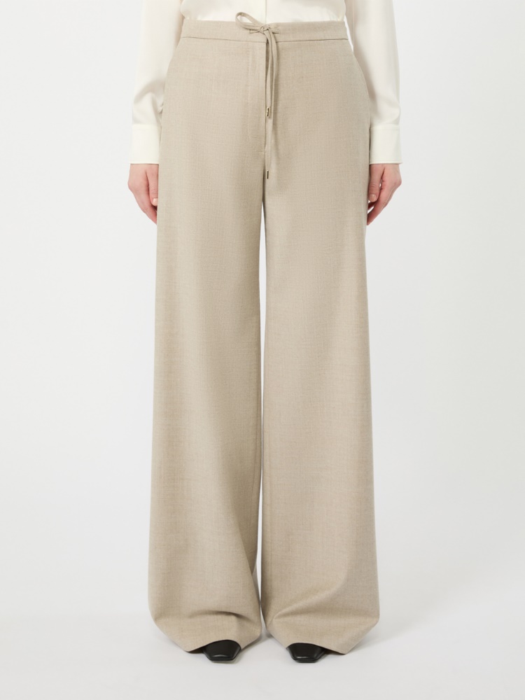 Wool flannel joggers - BEIGE - Max Mara - 2