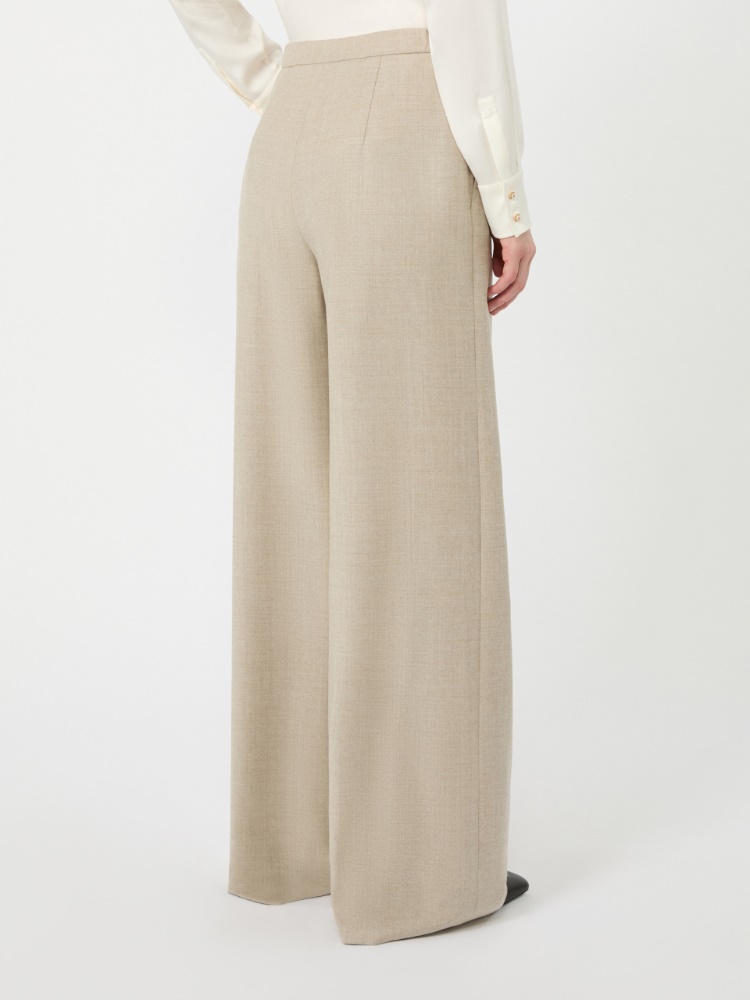 Wool flannel joggers - BEIGE - Max Mara - 3