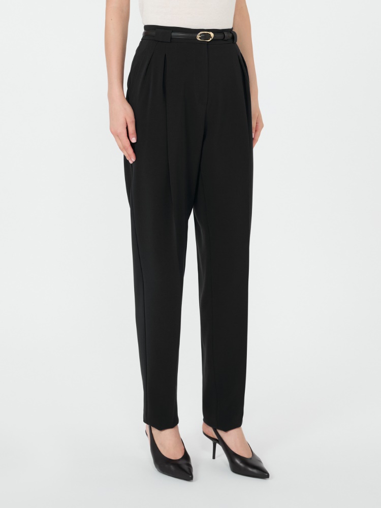 Technical cady carrot-fit trousers - BLACK - 2