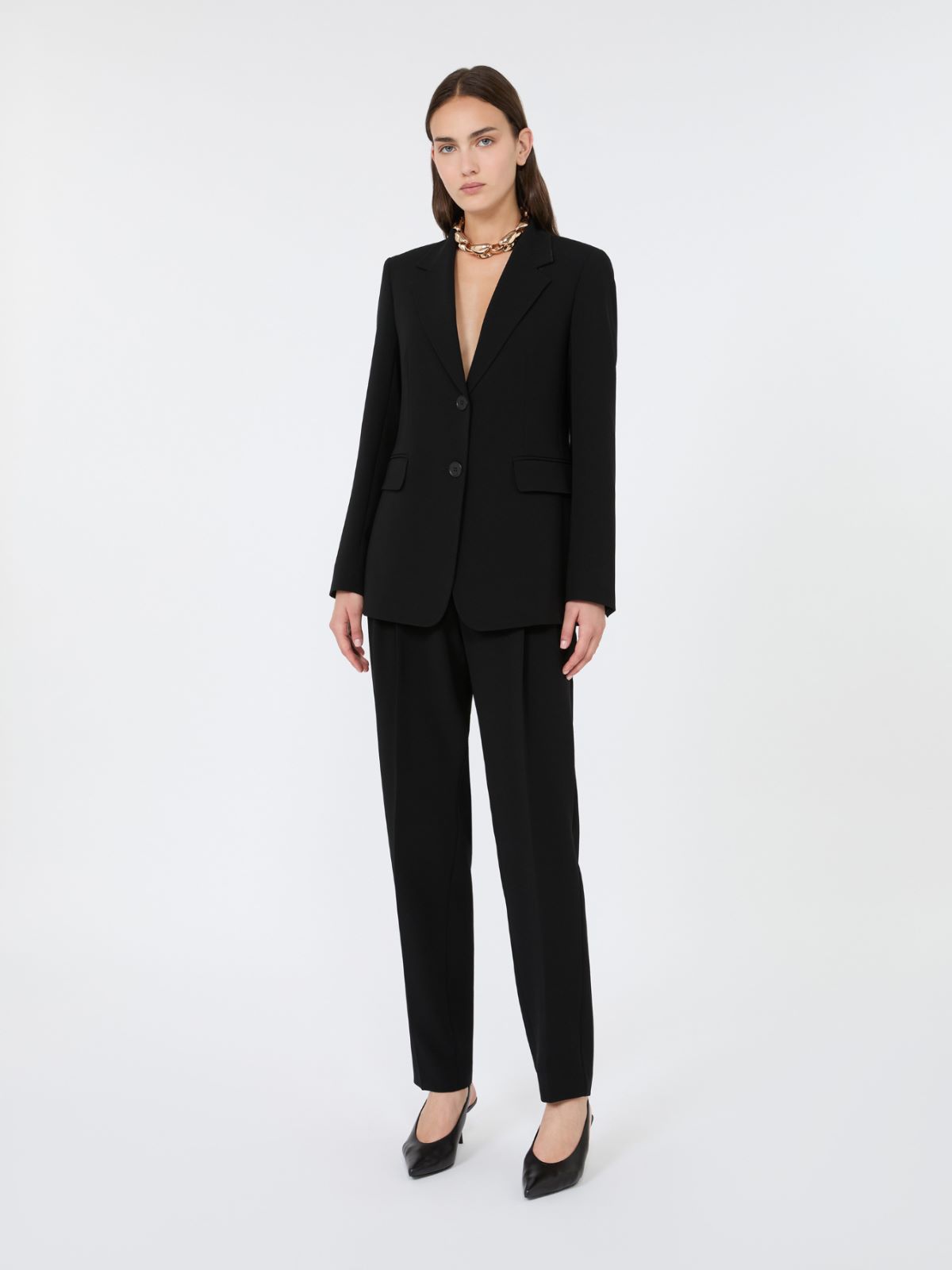 Technical cady carrot-fit trousers - BLACK