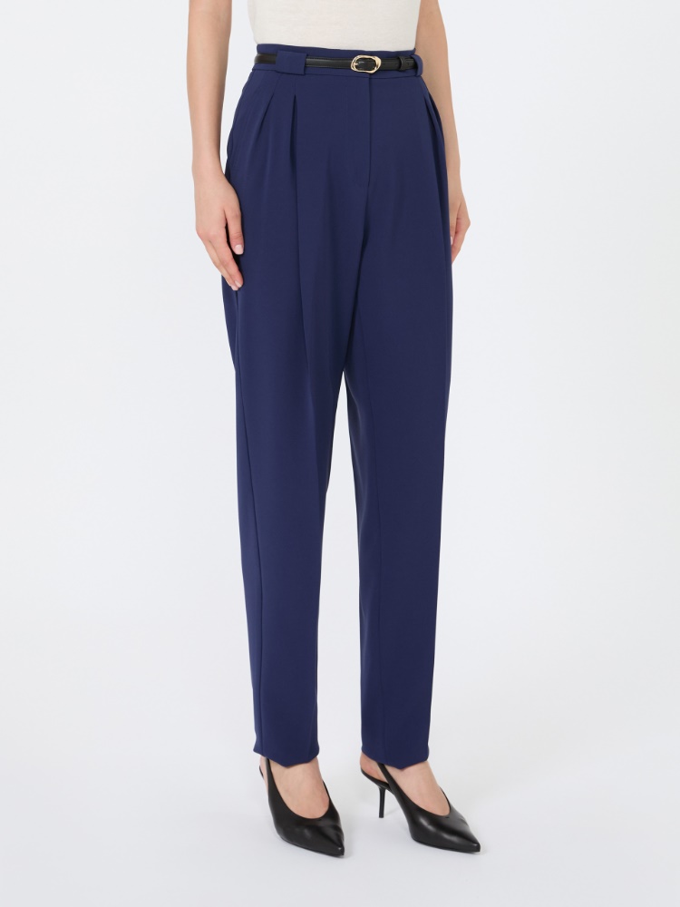 Technical cady carrot-fit trousers - NAVY - 2