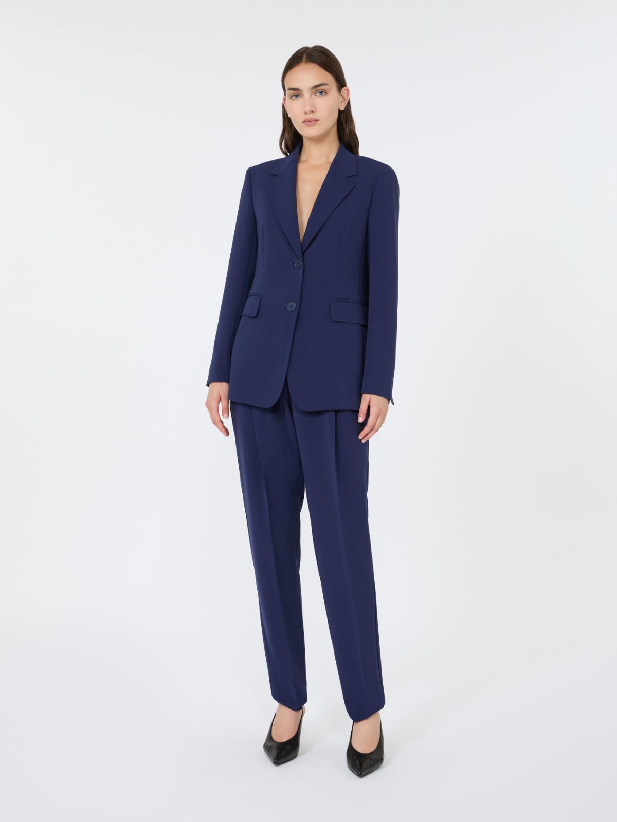 Pantalón de corte zanahoria de cady técnico + AZUL - Max Mara