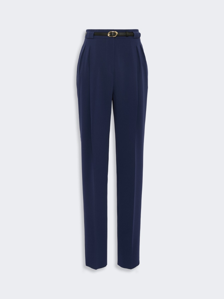 Pantalón de corte zanahoria de cady técnico - AZUL