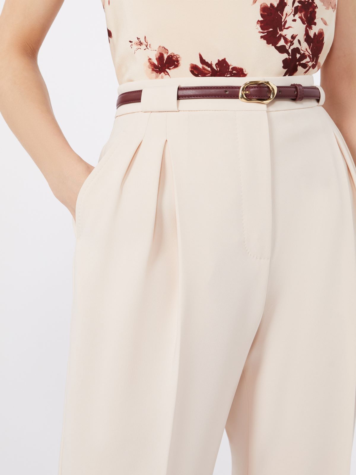 Technical cady carrot-fit trousers - NATURAL - Max Mara - 4
