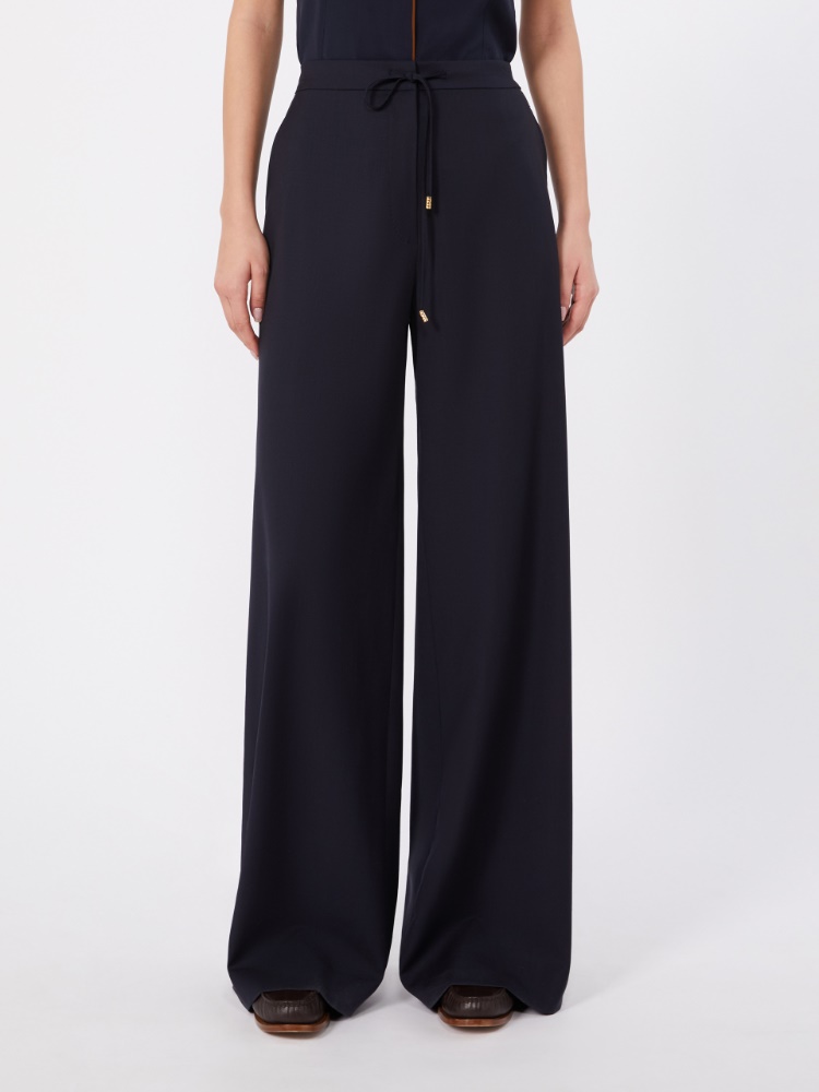 Light woollen cloth trousers - NAVY - 2
