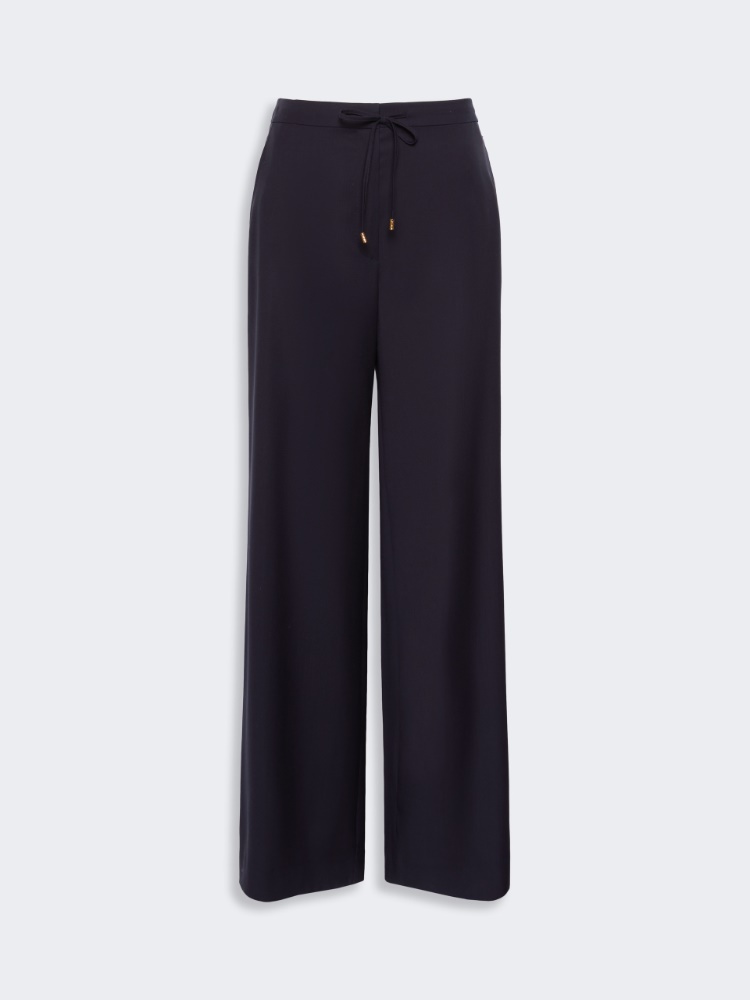 Light woollen cloth trousers - NAVY