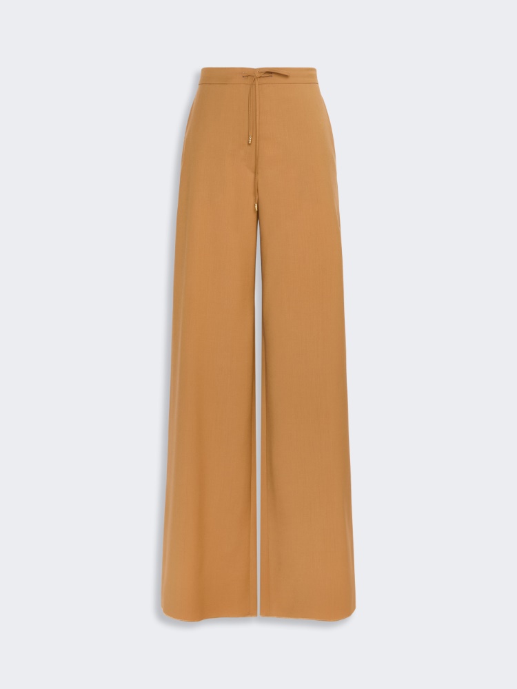 Light woollen cloth trousers - CARAMEL