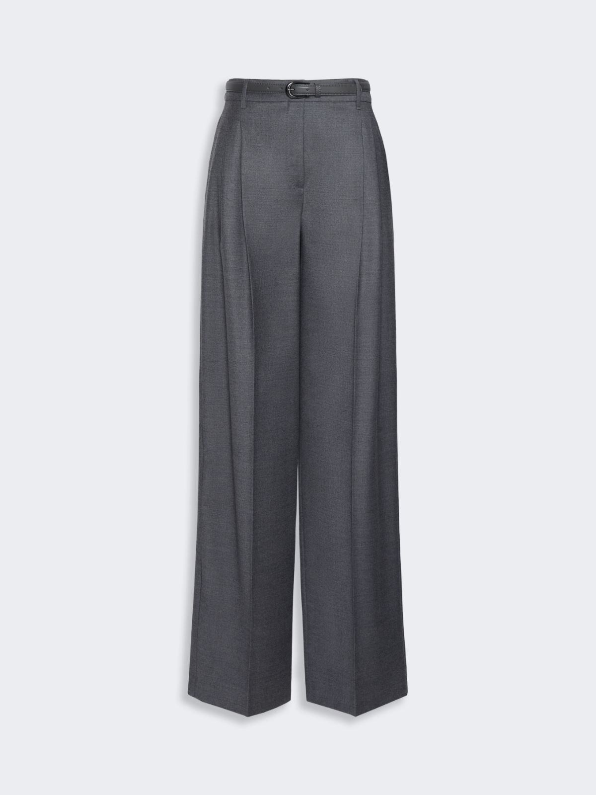 Spodnie w męskim stylu z flaneli wełnianej - CIEMNOSZARY - Max Mara - 5