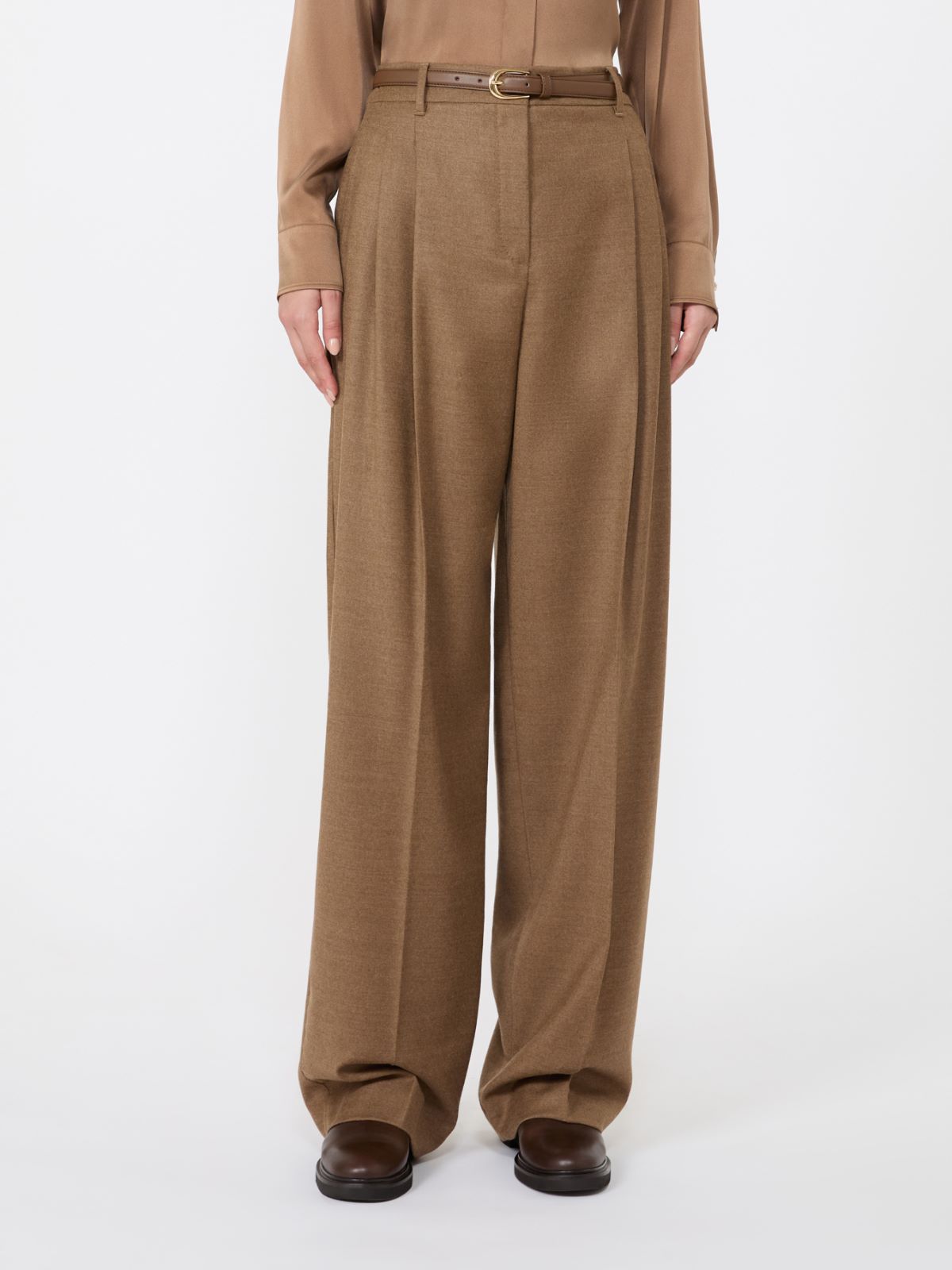 Mannish wool flannel trousers - TOBACCO - Max Mara - 2