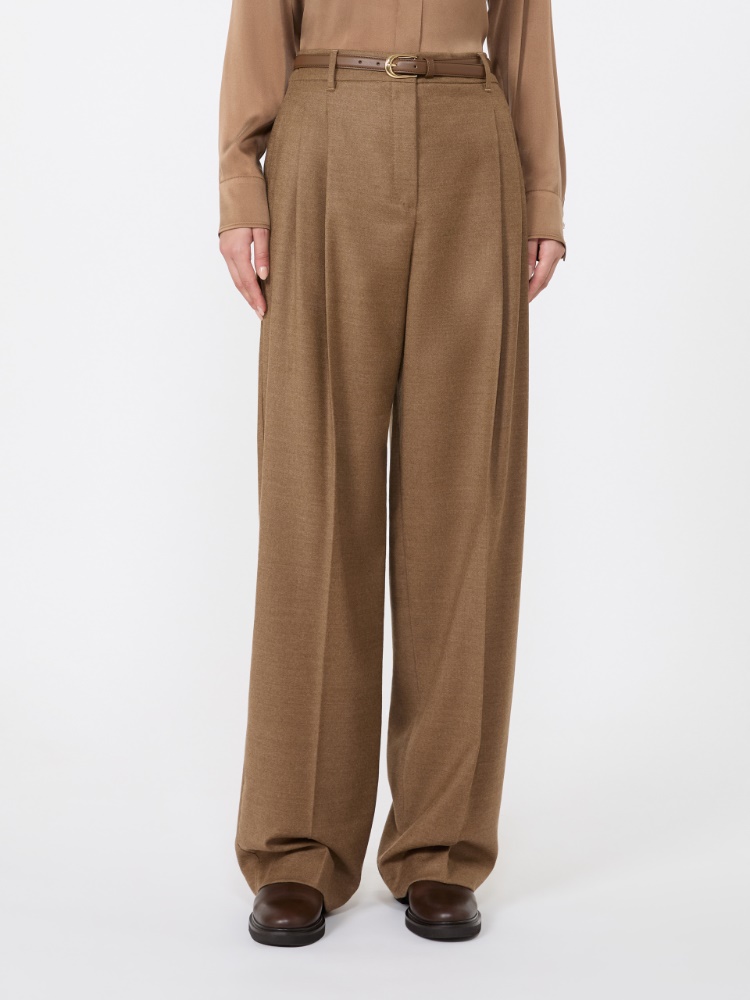 Mannish wool flannel trousers - TOBACCO - Max Mara - 2