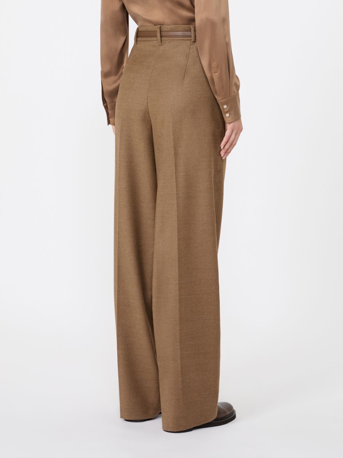 Mannish wool flannel trousers - TOBACCO - Max Mara - 3