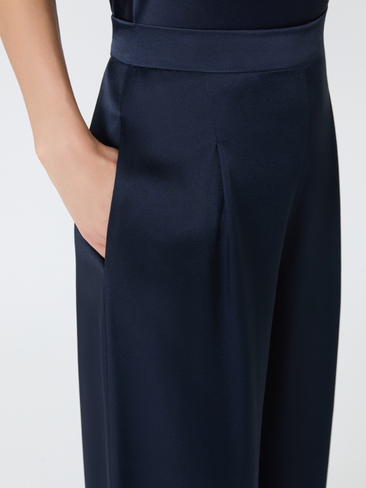 Envers satin palazzo trousers - MIDNIGHTBLUE - 4