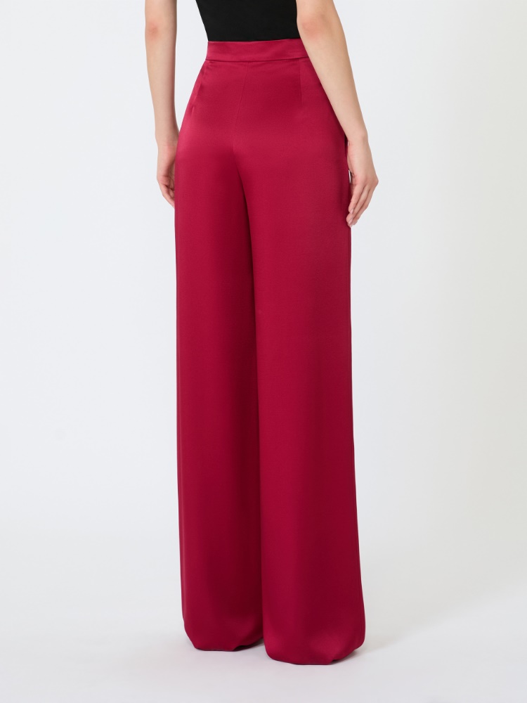 Envers satin palazzo trousers - RUBY - 3